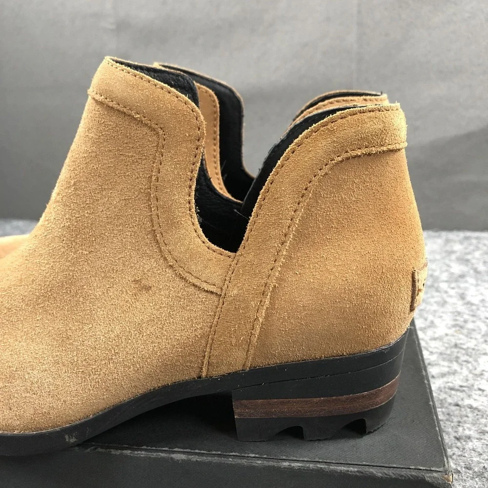 Sorel Lolla II Boots Womens 7 Brown Suede Pull On Ankle Booties Heel NL2809-224